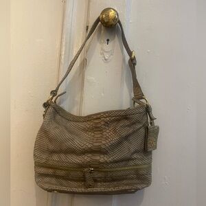 NWOT Just Cavalli Tan Snake Leather Shoulder Bag